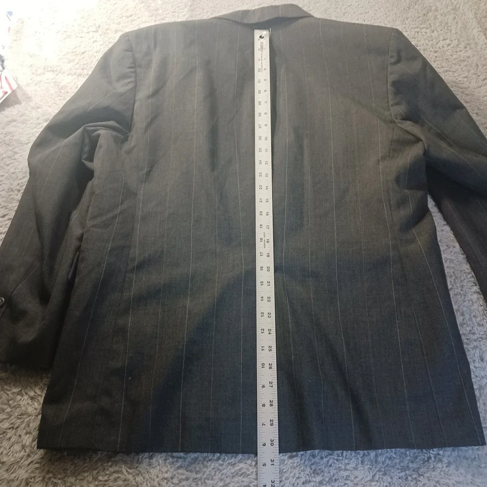 Chadmore‎ Pinstripe Suit 44R Jacket Wool Blend 2pc Set Mens 36x26 Charcoal Grey
